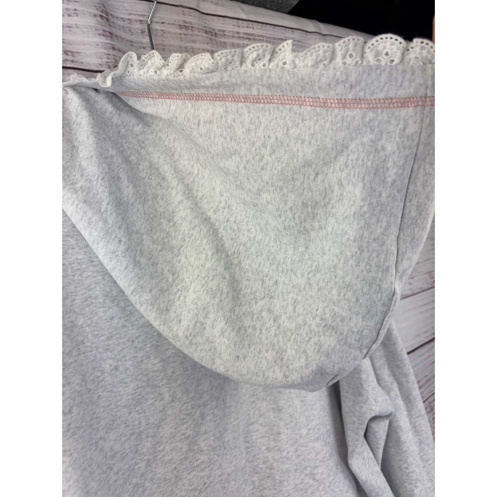 Ampersand Avenue Tied With Love University Hoodie Gray Lace Floral XL NEW - Picture 6 of 11
